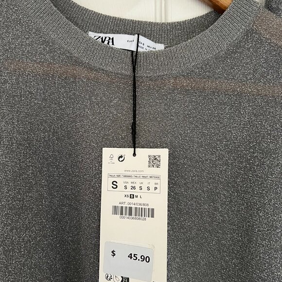 NWT Zara Metallic Silver Matching Set - Picture 5 of 8